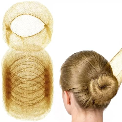 40 Stück Elastische Unsichtbare Haarnetze Blond Haarnetze für Dutt, Ballett Dutt Haarnetz für Mädchen und Frauen