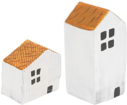 GALPADA 2stücke Holzhaus Deko Minimalistische Tischornamente Für Wohnraumgestaltung Kreative Handwerkskunst Für Kinderzimmer Und Stilvolle Tischdekoration Weiße Ausführung