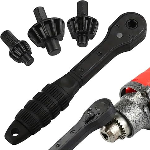 Clé à cliquet 2 en 1 pour mandrin de perceuse - Clé multifonction pour perceuses professionnelles - Clé à cliquet pour la plupart des perceuses électriques et outils électriques