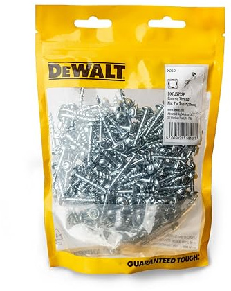 DEWALT Pocket Hole Screws 250 pcs - (30mm) 1 3/16 Coarse Thread No. #7 For Softwoods