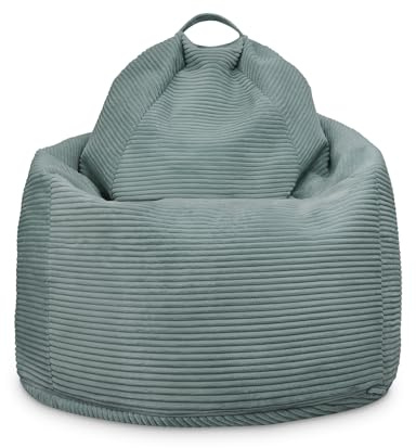 Ehrenkind® Sitzsack XXL aus Cord | Für Körpergrößen von ca. 140–190 cm | Bequem & ergonomisch | Weicher, abziehbarer Cordbezug | Blaugrün