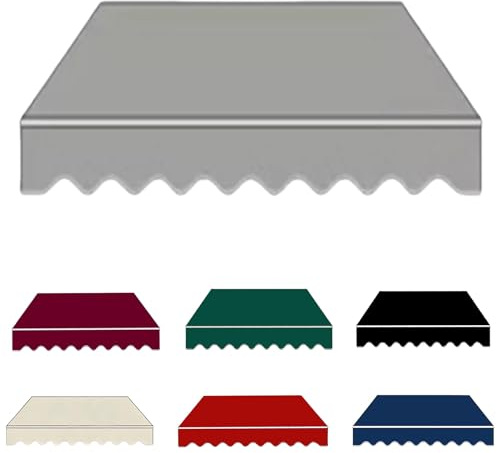 Terrassen Markisen Ersatzstoff 200cm 250cm 300cm 340cm 400cm 500cm Wasserdicht Balkonmarkisen Sonnenschutz Stoff Markise für Garten Terrassen Sonnenschirme(Gray,340x250cm)