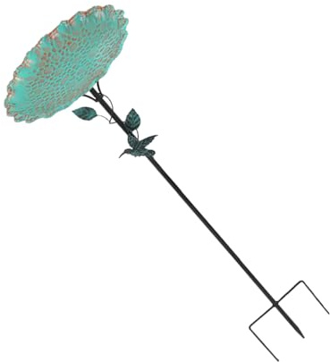 our fave Baignoire à oiseaux vintage en métal pour jardin, terrasse, cour avec base à 4 dents améliorée