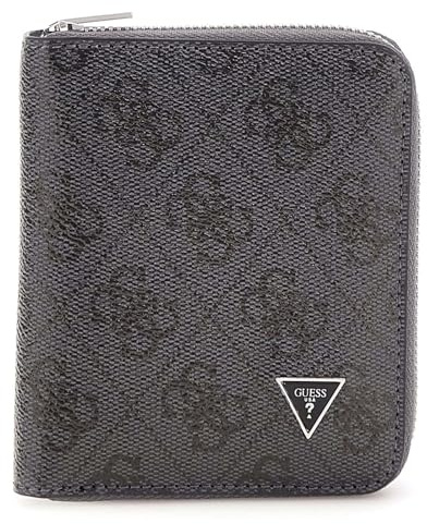 GUESS Geldbörse Milano Zip Around Wallet Black dunkelgrau