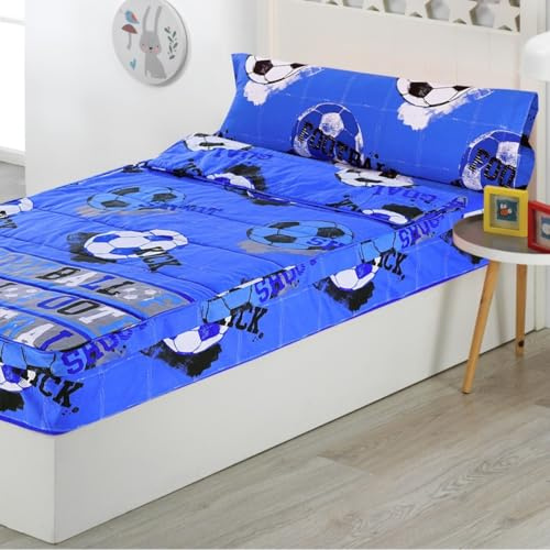 Sibiles Saco Nórdico Ajustable con Cremallera Fútbol Quick para Cama 90 Infantil y Cama 105 Color Único Talla Cama 90