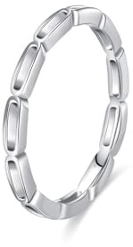 Damenring Zeigefinger, Ring Damen Zierlich Silber 14K Weißgold Größe 47 (15.0) Damen Geschenk
