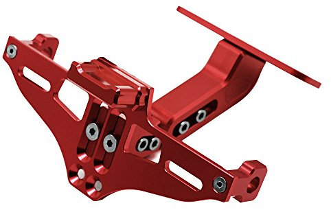 Universal Einstellbar CNC Aluminum Motorrad Kurzer Kennzeichenhalter Kurz Eliminator Halter für MT-01 MT-03 MT-07 MT-09 MT-10 Z650 Z800 Z1000 YBR 125 XJ6 XJR1300 R1 R3 Rot