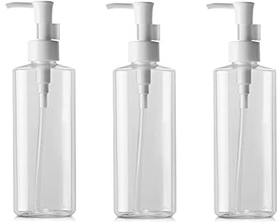 3Pcs 150ml Empty Refillable Clear Plastic Pump Bottle Travel Bottle Make Up Cosmetic Container Dispenser for Lotion Shampoo