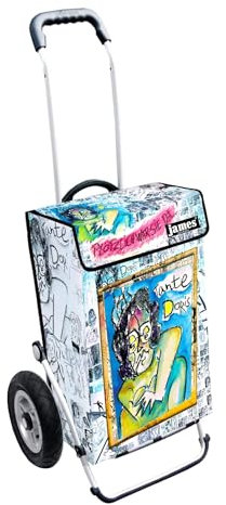 James® Einkaufstrolley modern Design Tante Doris, bunter Einkaufswagen, Hackenporsche, Shopping-Lifestyle, LKW-Plane, 50kg Tragkraft, Grosse Räder, Made in Österreich!