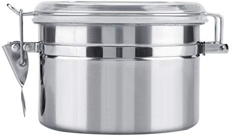 Coffee Container, Metal Container Vacuum Sealed Storage Jar Stainless Steel with Lid Airtight Fresh and Flavorful Counter for Sugar Tea Bean(Small)