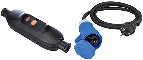 as - Schwabe Personenschutz-Zwischenschalter Schwabe 30 mA - 230 V / 16 A 45223 & Camping CEE-Adapterleitung Caravan, 1,5m H07RN-F 3G2,5, 230V, 16A, Schwarz 60486