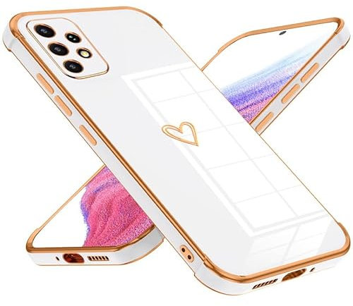 Keteen Handyhülle für Samsung Galaxy A33 5G Hülle Cute Herz Muster Mädchen Galvanisierte Kameraschutz Weich TPU Silikon Schutzhülle Ultra Dünn Case Stoßfeste Hülle für Samsung A33 5G, Weiß