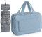 Virklyee Kulturtaschen Reise Kosmetikkoffer Waschbeutel Zum Aufhängen Flannelette Kosmetiktasche Faltbare Make-up Tasche Organizer Badezimmer Rasierbeutel für Urlaub und Camping(Hellblau)