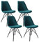 Kick Collection 4er Set Esszimmerstühl Velvet - Samt - Blau - Modern und Hochwertig - Samtstoff und Metall - Erhältlich in vielen Farben
