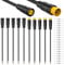 Xiatiaosann 5 Pairs Waterproof Julet 3 Pin Connector Ebike Extension Cable - 20cm Female & Male Plug Wire for Electric Bicycle Light, Throttle, Ebrake, DIY Bike Projects, with 20 Pcs Heat Shrink Tube