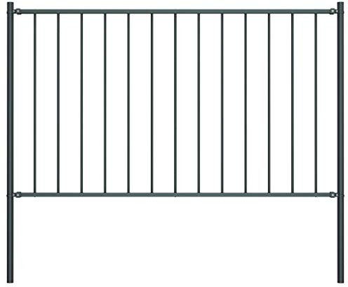 SKM Zaunfeld mit Pfosten Pulverbeschichteter Stahl 1,7x1m Anthrazit, Weight: 7.18 kg, 145213