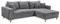 Stella Trading Larina Ecksofa in Cord-Optik mit Schlaffunktion, Ash - Moderne Eckcouch in L-Form mit Bettkasten und Massivholz Füßen - 282 x 92 x 186 cm (B/H/T)
