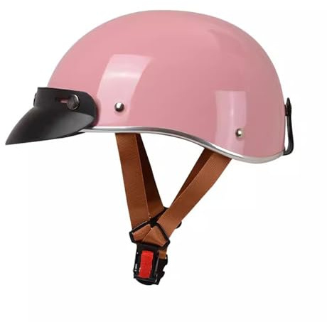 Halbschalenhelm Mit ECE-Zulassung Baseball Cap Vintage Motorradhelm Cruiser Chopper Scooter Helm Herren Jethelme Retro Motorrad Halbhelm Damen Mofa Helm Braincap 1,S