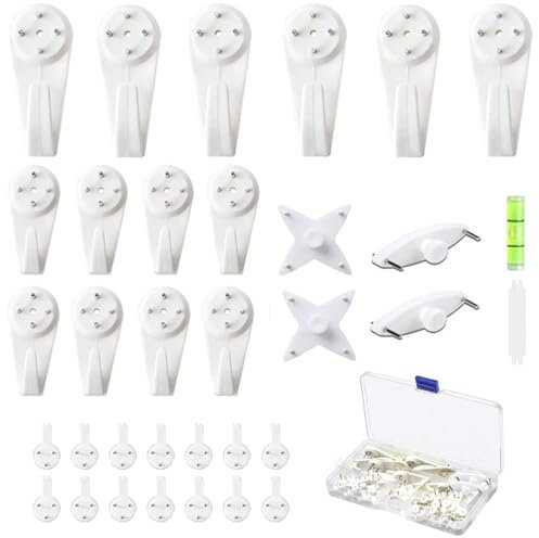 34 Pack Non-Trace Picture Hooks,Picture Hanging Kit for Picture Frame Fixing, Picture Hangers Hard Dry Wall Hanging Hook ,Heavy Duty Photo Frame Hanger Hook Set