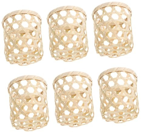 KITANDOVE Korbdekor Für Tisch Geflochtener Kerzenkorb Kerzenhalter Tafelaufsatz Vintage Wohnzimmerdeko Langlebiger Kerzenständer