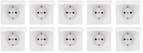 10x JUNG LS1520KLWW SCHUKO Steckdose mit Klappdeckel Alpinweiß Serie LS