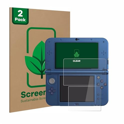 ScreenLeaf (2 Unidades Protector de pantalla para Nintendo New 3DS XL [Protección de Pantalla Sostenible, Clear, Anti-Arañazos]