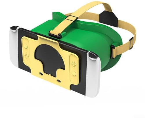 UTTASU Auriculares VR mejorados para Nintendo Switch y para gafas de realidad Switch para modelo OLED, lentes HD ajustables y cómoda correa para la cabeza para niñas y niños (verde)