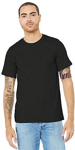Bella Canvas Adults Unisex Heather CVC T-Shirt (XXL) (Black Heather)