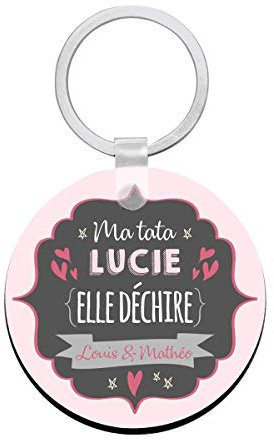Porte clés à personnaliser avec prénons ma TATA elle déchire - cadeau personnalisé tata - porte clé tata - idée cadeau noël, anniversaire tata
