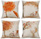 Gspirit 4 Stück Kissenbezug Herbst Ahornblatt Muster Dekorative Kissenhülle Baumwolle Leinen Werfen Sie Kissenbezüge 45x45 cm