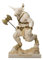 Minotaurus Griechische Mythologie mit Labrys Statue Gold Ton Alabaster 21 cm