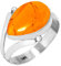 Jeweloporium 925 Sterling Silber Ringe für Frauen Orange Bernstein Edelstein Boho Silber Ringe Größe 49(15.6) Weihnachten - Geschenk Handgefertigt Schmuck