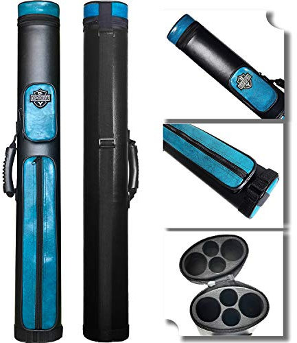 BY SPORTS 2 x 2 Hartschalen-Queue-Etui, oval, für Billardqueue, Billardstab-Tragetasche