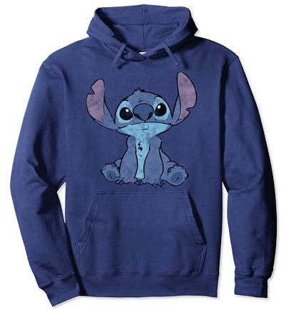 Disney Lilo & Stitch Distressed Stitch Portrait Sudadera con Capucha