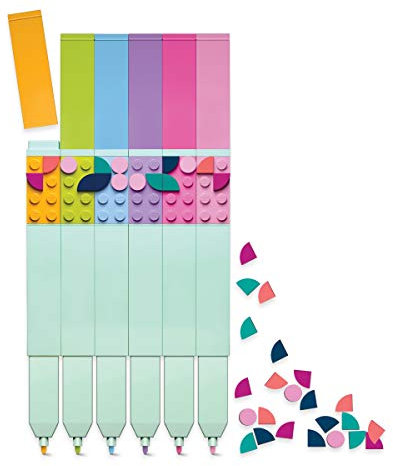 Lego DOTS 6er-Pack Marker mit schnell trocknender Tinte - Innovative Malwerkzeuge für angehende Lego Künstler