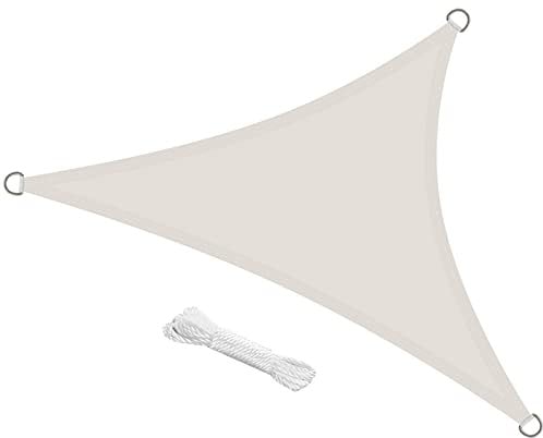 swift Toldo Vela de Sombra Triangular 4x4x4 m PES Impermeable Protección Rayos UV para Patio Exteriores Jardín, Color Crema