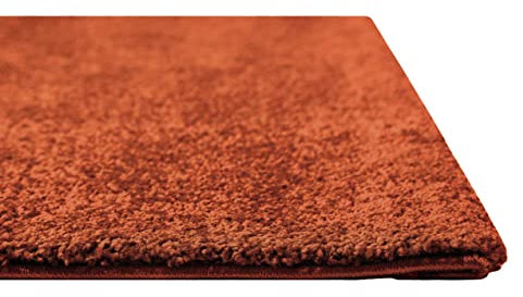 Homie Living Moderner Kurzflor Teppich für Wohnzimmer, Schlafzimmer und Kinderzimmer - LIDO (133 x 200 cm, Terracotta)