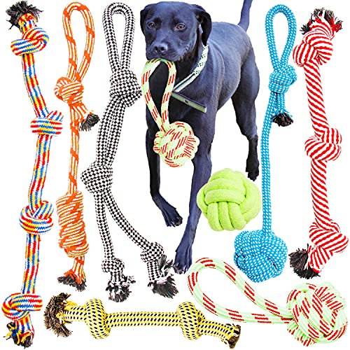 Youngever große Hundeseilspielzeug Set für Großer Hunde, Welpe Hunde, Welpen Kauspielzeug Zahnen Spielzeug Hund Seil Kauspielzeug für mittlere bis große Hunde (8er Pack)