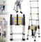 ZH-VBC Alu-teleskopleiter Leiter Ausziehbar Klappbar 2.8m/ 4m/ 5.2m/ 5.8m/ 6.4m/ 7.6m Teleskopleiter Aus Aluminium | Mehrzweckleiter | Belastbarkeit Bis Zu 150kg,3.8m+3.8m/12.5ft+12.5ft