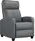 Yaheetech Modern Gray PU Leather Recliner Adjustable Soft Upholstered Single Sofa Reclining Armchair for Living Room Bedroom