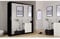 IE INTERIOR EMPORIUM Modern Milan Double Mirror Sliding Door Wardrobe in 6 Sizes& 4 colors (120cm, Black)