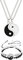 Yifnny 4 Stück passende Yin Yang Freund Paar Armbänder mit Halsketten Set, Yin Yang Taichi Paar Anhänger Halskette Verstellbare Kordel Beziehungsarmbänder für BFF Freundschaft (Silber)
