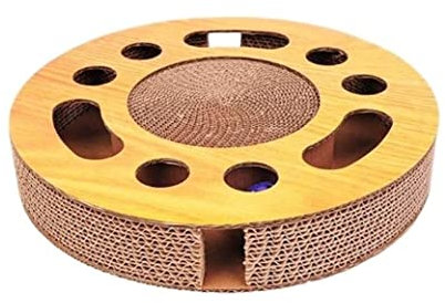 RUTAVM Rascador para Gatos Pet Cat Scratcher Interactive Catnip Toys Kitten Scratching Cartón con Bolas Rascador Gatos de Cartón