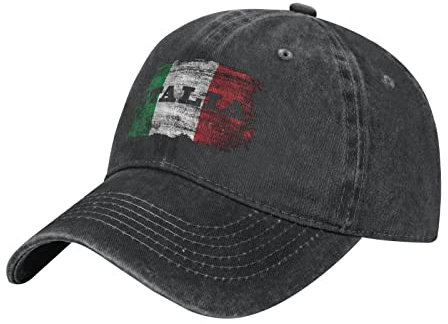 874 Baseballkappe Unisex Italia Italien Italienische Flagge Schwarz Baseball Mützen Snapback Basecap Verstellbar Baseball Kappe Für Cotton Basecap Vintage Distressed Stickerei Cap
