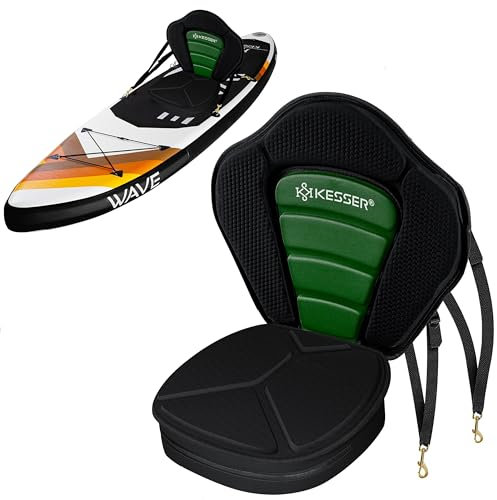 KESSER® Kajak-Sitz Premium für SUP Board Stand Up Paddle Surfboard Sitz - Inkl. Mit Tasche - SUP Paddling Paddelboards Gepolsterte Sitz 32x38cm, Rückenlehne 51x45cm schnell und einfach montiert