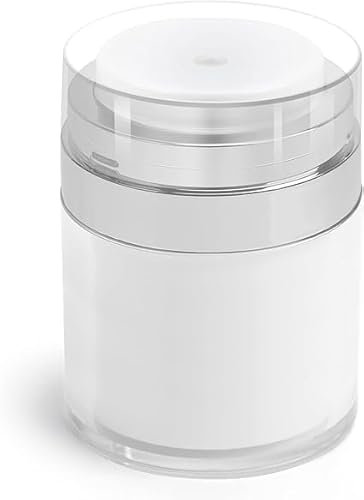 Refillable Cream Jar Vacuum Bottle, 50ml Airless Pump Bottle, Portable Cosmetic Container