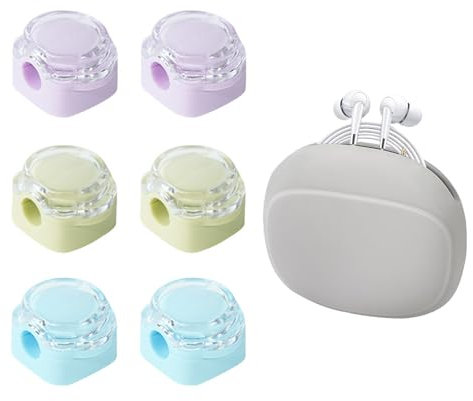 Kabelhalter Kabelclips 12 Stück Kabelhalter Schreibtisch Magnetische Einstellbare Kabel Organizer Magnethalter Weiße Kabelclips für Nachttisch, Ladekabel, Bürobedarf (Lila Blau Grün)