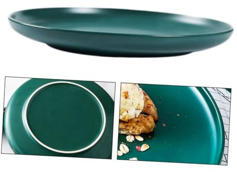 TIDTALEO Ceramic Plate for Microwave Cooking Stoneware Dinner Plate Round 8 Inches
