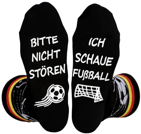 ZoeWei Lustige Fußball Socken für Männer, Fußball Fanartikel Socken Geschenke für Männer Fussball Geschenke Jungen Mann Opa Papa Geburtstagsgeschenk Vatertagsgeschenke
