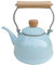 Generic Teiera Smaltata, Pentola Smaltata Da 1,4 L con Manico, Pentole Vintage, Caffettiera, Bollitore per Tè, Fornello, Festa, Campeggio, Casa, Blu